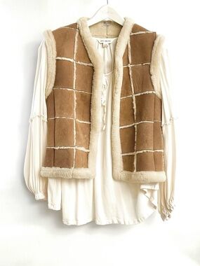 VTG Ranchero real shearling vest +FREE APRIL CORNELL top